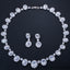 Elegant Bridal Water Droplet Flower Gemstone Earrings and Necklace Set