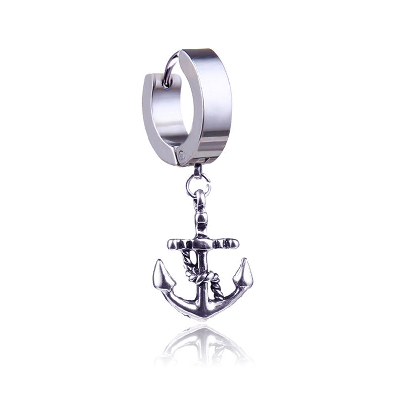 Punk Anchor Stainless Steel Hypoallergenic Earrings