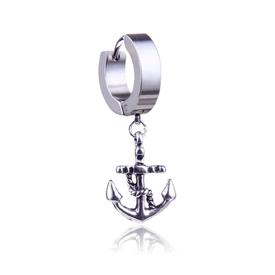 Punk Anchor Stainless Steel Hypoallergenic Earrings