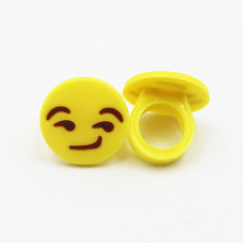 Cartoon Emoji Face Epoxy Rings for Kids - Fun Gift Jewelry