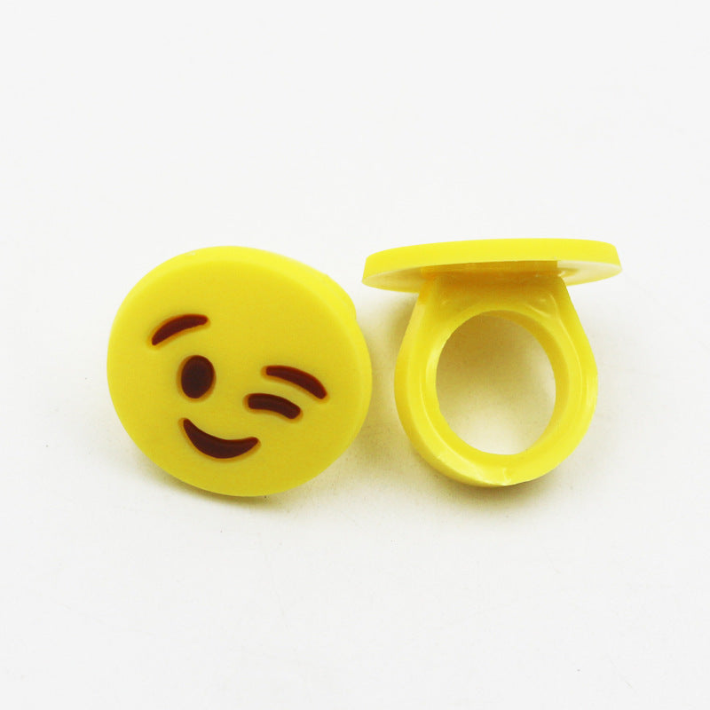 Cartoon Style Emoji Face Epoxy Rings