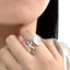 925 Silver Asymmetrical Starfish Shell Open Ring - Japanese Style Beach Vacation Jewelry