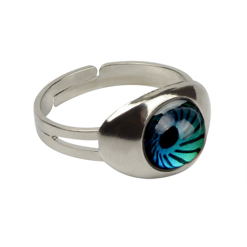 European Retro Palace Adjustable Mood Ring with Color-Changing Gem