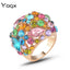 Elegant Geometric Rhinestone Alloy Statement Ring for Women