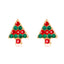 Cute Christmas Tree Apple Snowman Alloy Plating Rhinestones Women'S Ear Studs 1 Pair