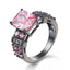 Fashion Geometric Zircon Plated Copper Ring - Colorful Punk Style Jewelry