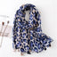 Leopard Print Cotton Linen Long Scarf Shawl