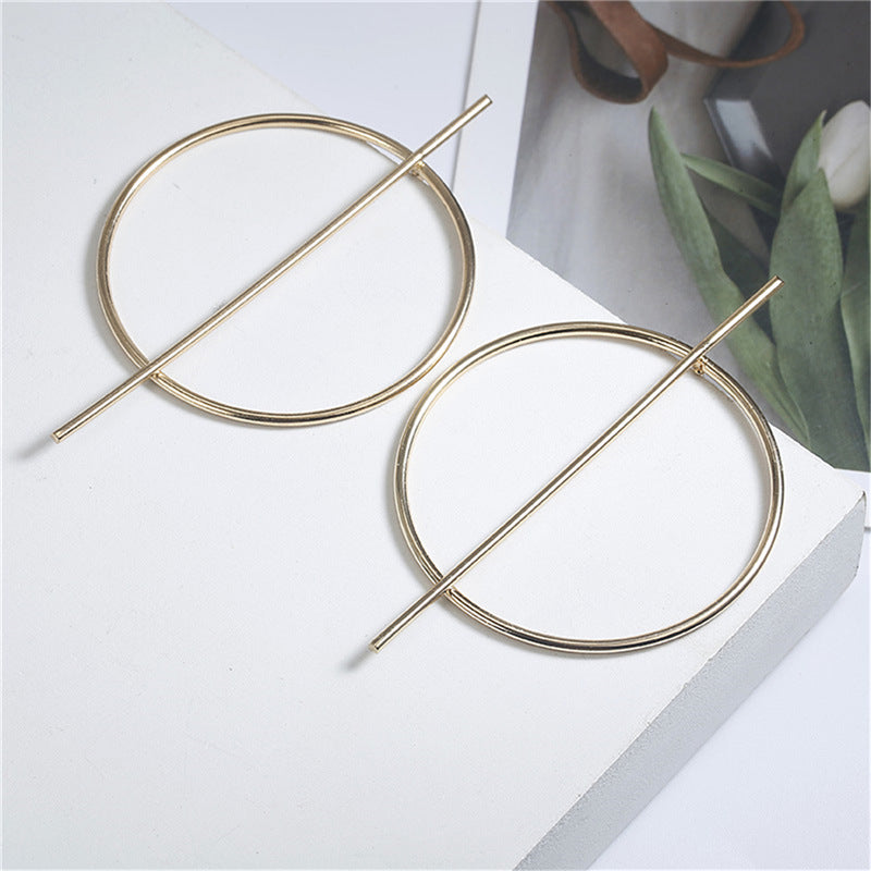 Simple Circle Hollow Long Earrings NHPF141071