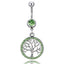 Diamond-Encrusted Lucky Tree Surgical Steel Navel Ring