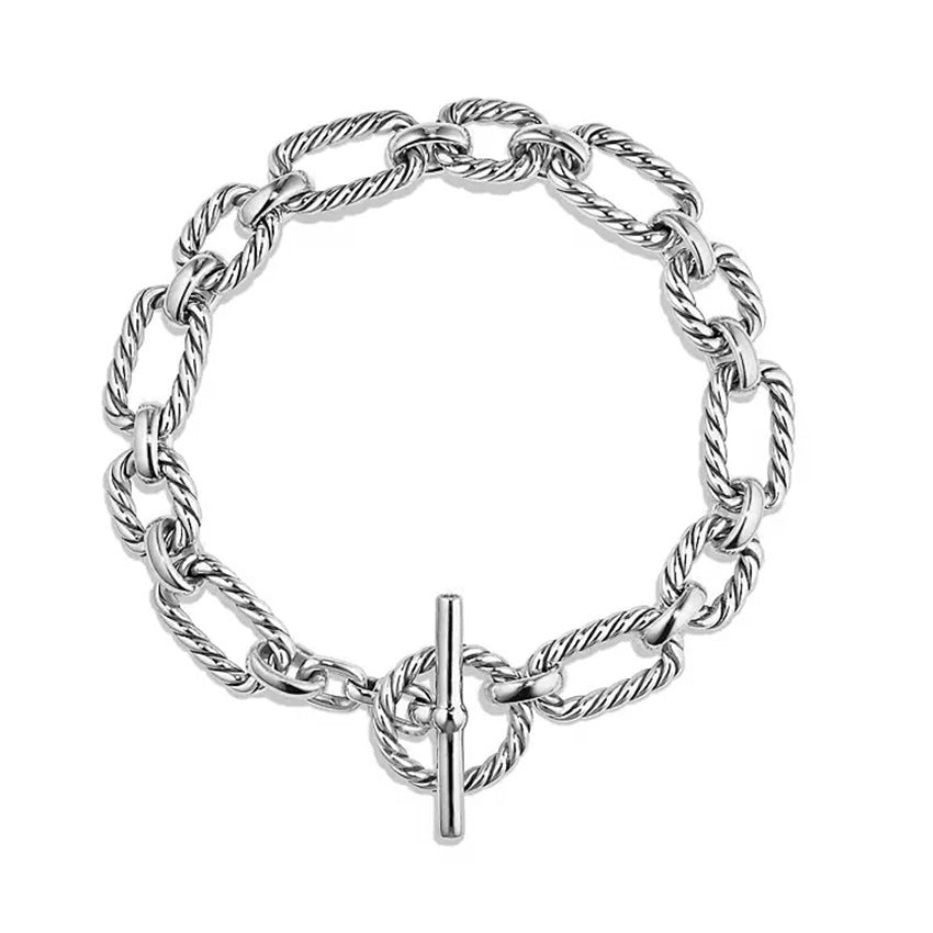 Alloy Minimalist Geometric Twist Chain Bracelet