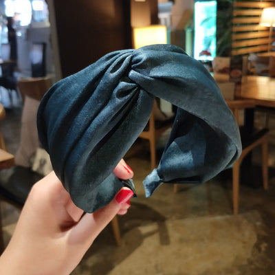 Korean Style Fabric Cross Wide Headband for Women