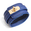 Ins Style Solid Color PU Leather Alloy Bangle - European and American Fashion Wide Leather Bracelet