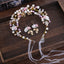 Bridal Pearl Ceramic Flower Headband and Earrings Set