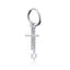 Fashion Cross Tassel Chain Stainless Steel Earrings - Clip-On Hoop Design