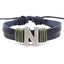 Casual Unisex Leather Patchwork English Letter Wristband Bracelet