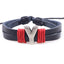 Casual Unisex Leather Patchwork English Letter Wristband Bracelet