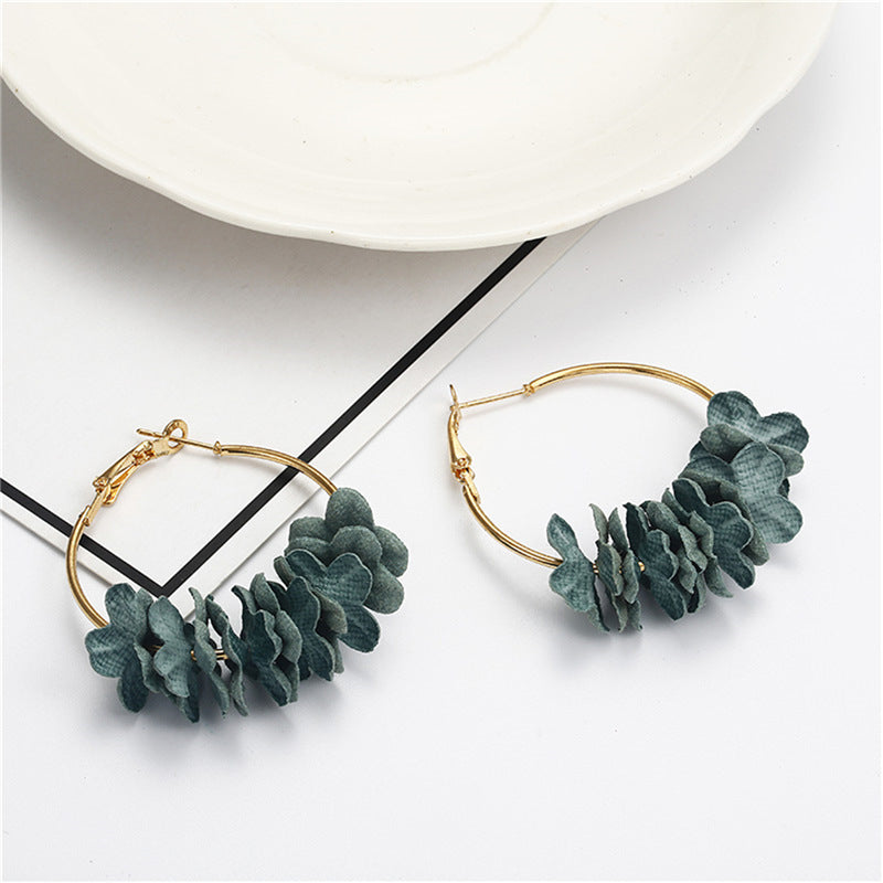 New Flower Alloy Hoop Earrings NHPF147201