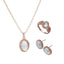 Fashion Geometric Alloy Plated Pendant Necklace and Gemstone Jewelry Set - Necklace, Earrings, and Ring