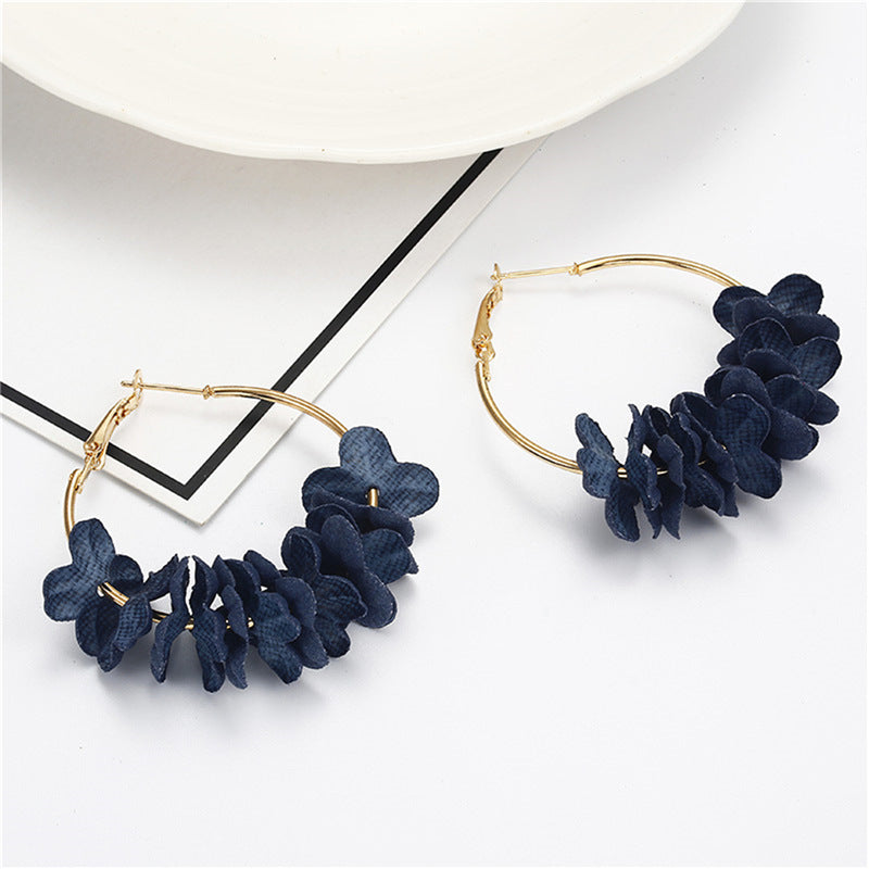 New Flower Alloy Hoop Earrings NHPF147201