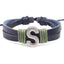 Casual Unisex Leather Patchwork English Letter Wristband Bracelet