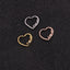 Micro-inlaid Zircon Heart Stud Earrings and Nose Ring Set