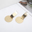 Geometric Embossed Round Alloy Earrings - Trendy Fashion Statement Jewelry