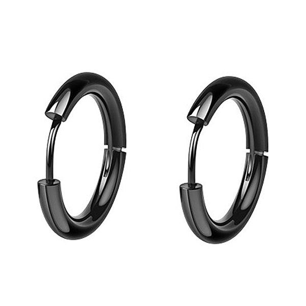 Stainless Steel Circle Hoop Earrings for Men - 10mm 12mm 14mm