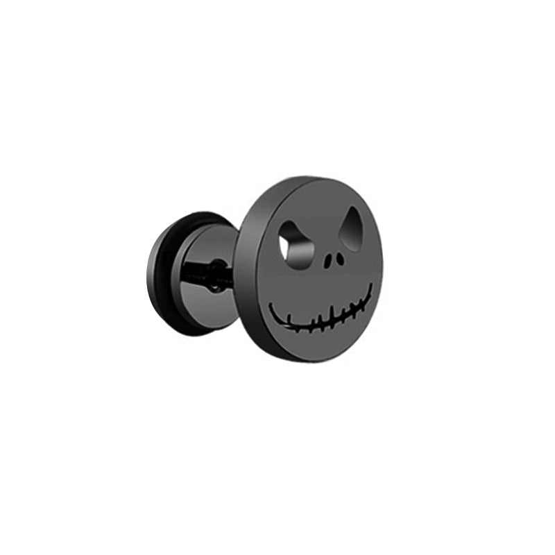 Simple Style Skull Stainless Steel Ear Studs Plating Stainless Steel Earrings 1 Piece