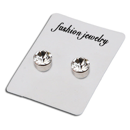 Fashion Colorful Diamond Magnetic Stainless Steel Clip-On Earrings