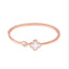 Four Leaf Clover Rose Gold Zircon Bangle Bracelet