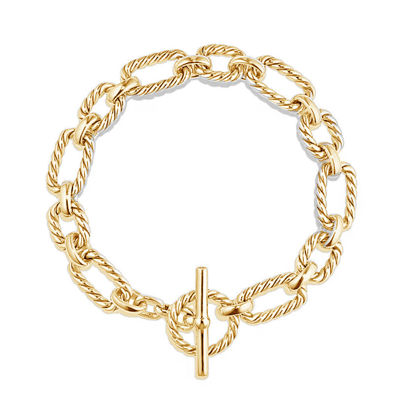 Alloy Minimalist Geometric Twist Chain Bracelet