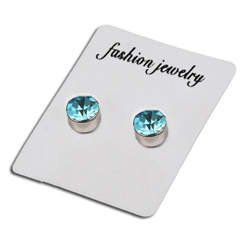 Fashion Colorful Diamond Magnetic Stainless Steel Clip-On Earrings