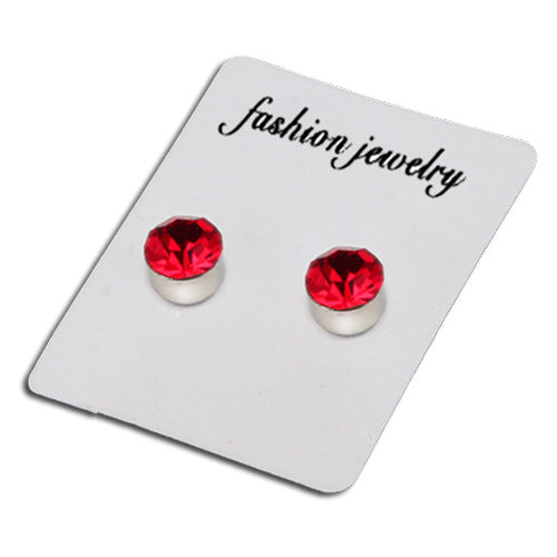 Fashion Colorful Diamond Magnetic Stainless Steel Clip-On Earrings