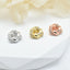 30-Pack 8mm Copper Zircon Geometric Beads with Flower Shape Bead Caps for DIY Jewelry Making