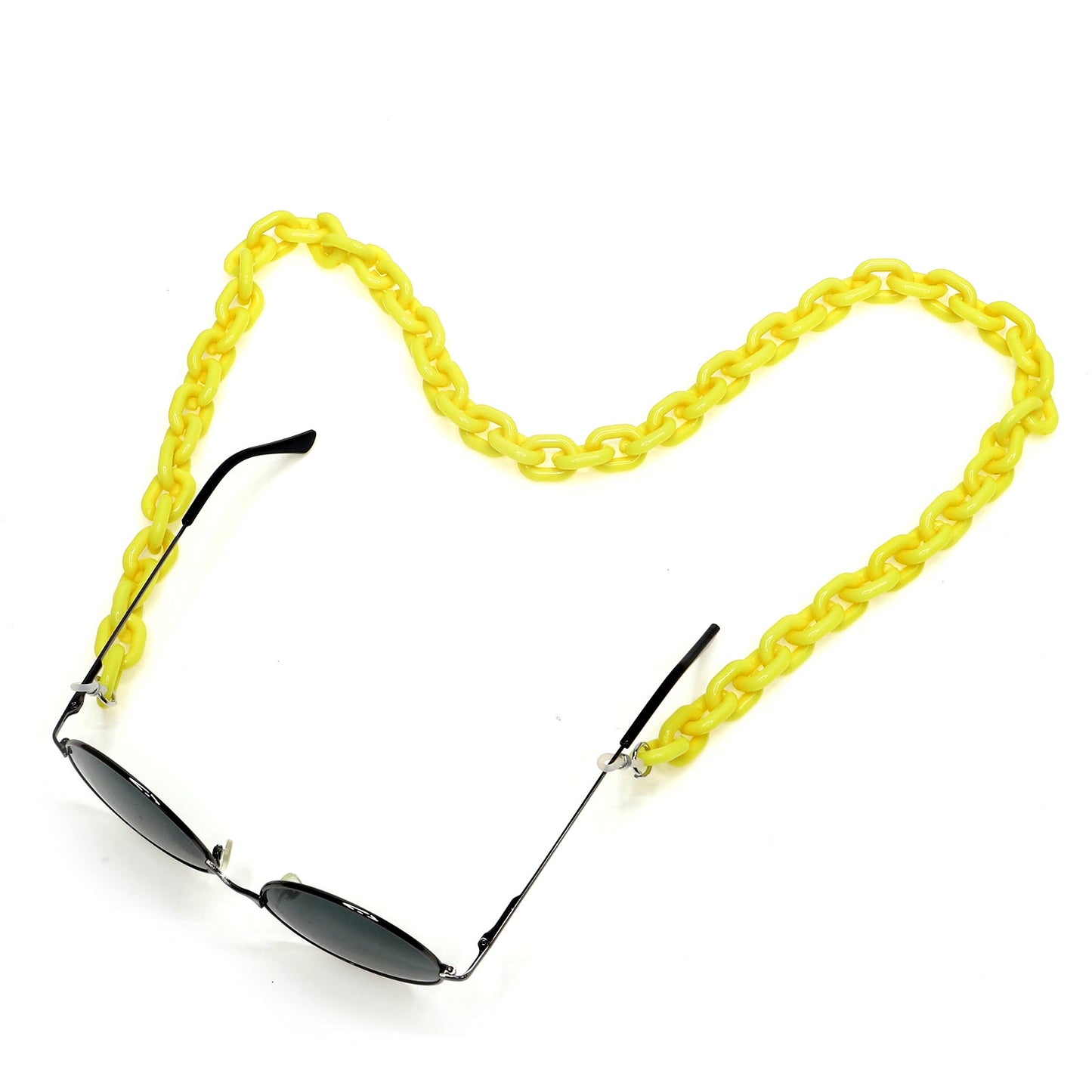 Acrylic Eyeglasses Chain 24-Color Candy Multi-Color Concave Design Glasses Cord with Individual Packaging