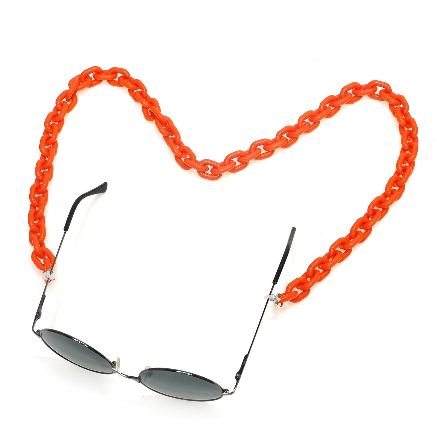 Acrylic Eyeglasses Chain 24-Color Candy Multi-Color Concave Design Glasses Cord with Individual Packaging