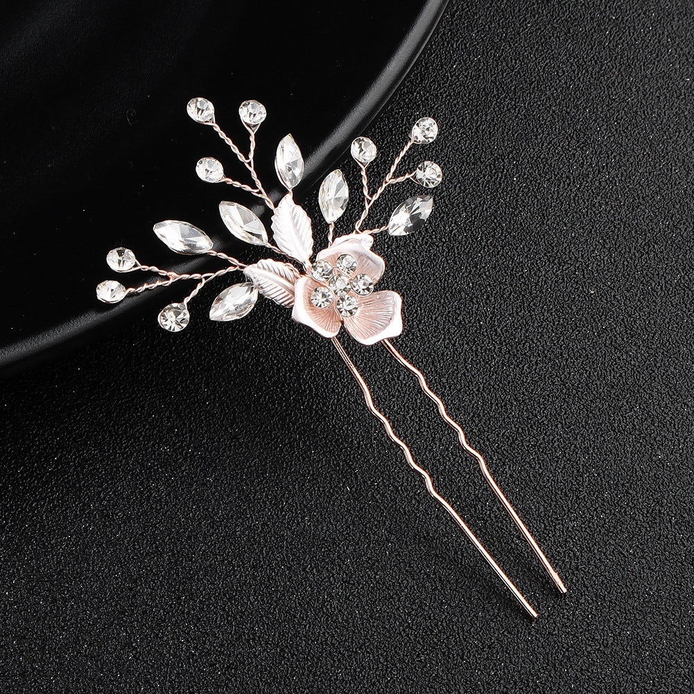 Alloy Fashion Floral Hair Comb with Rhinestones and Pearls for Brides