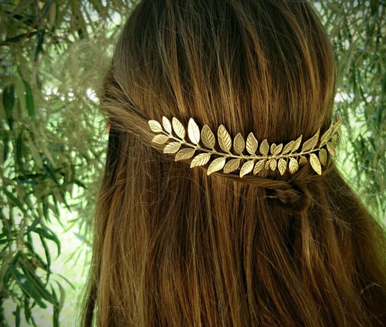 Alloy Geometric Vintage Leaf Hair Comb Accessory