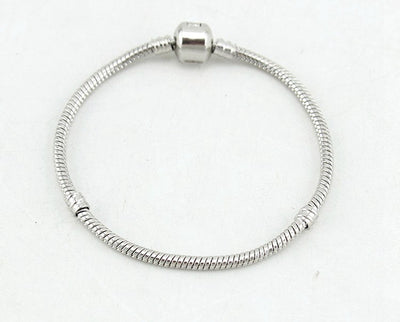 Alloy Geometric Snake Bone Chain Bracelet - 18cm, Color-Retaining Electroplated Finish