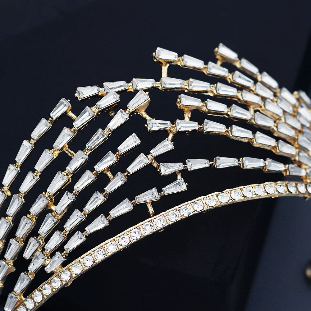 Alloy Rhinestone Baroque Bridal Crown Headband