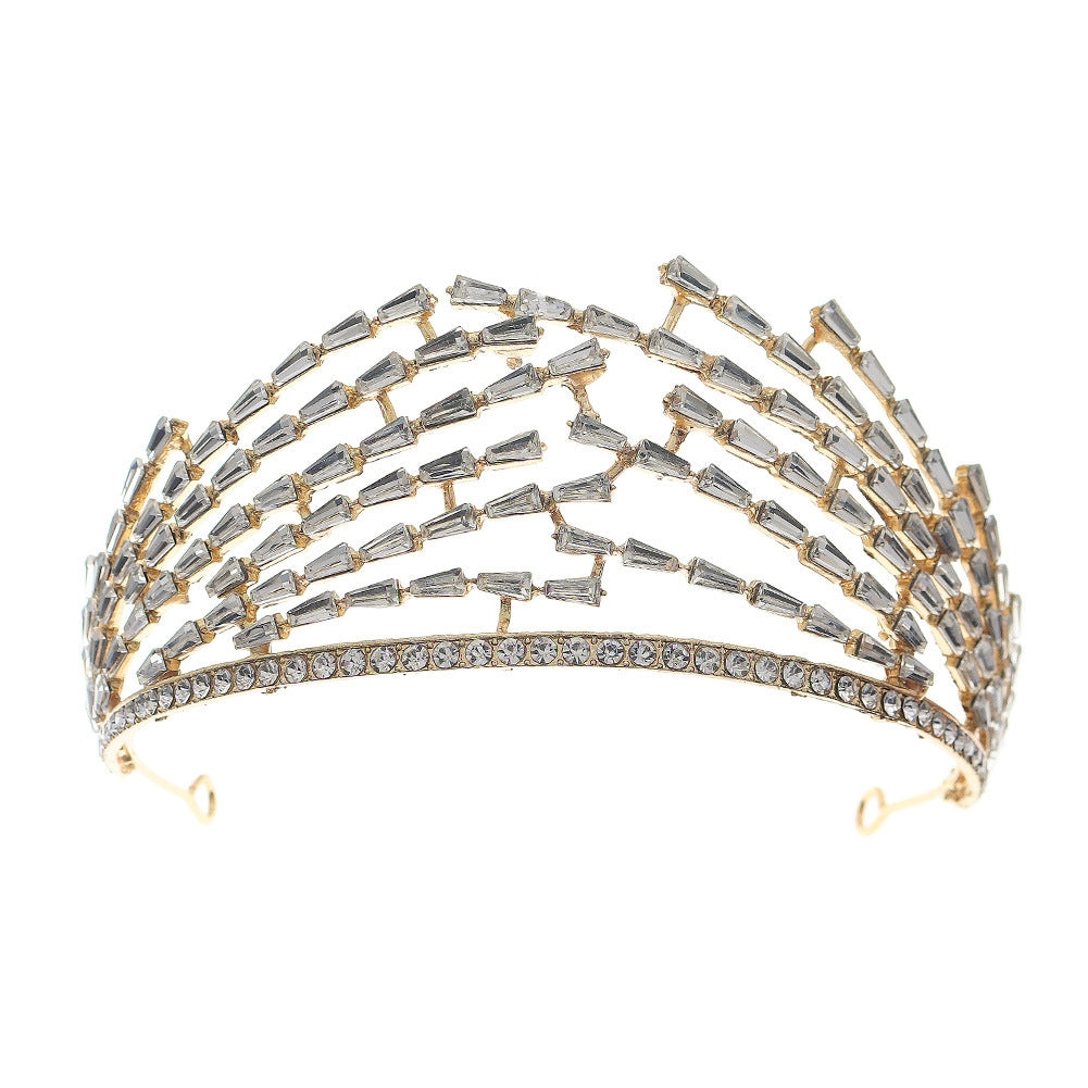 Alloy Rhinestone Baroque Bridal Crown Headband