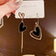 Asymmetrical Heart Tassel Statement Earrings