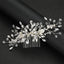 Baroque Silver Alloy Flower Rhinestone Hair Comb Bridal Accessories