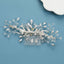 Baroque Silver Alloy Flower Rhinestone Hair Comb Bridal Accessories