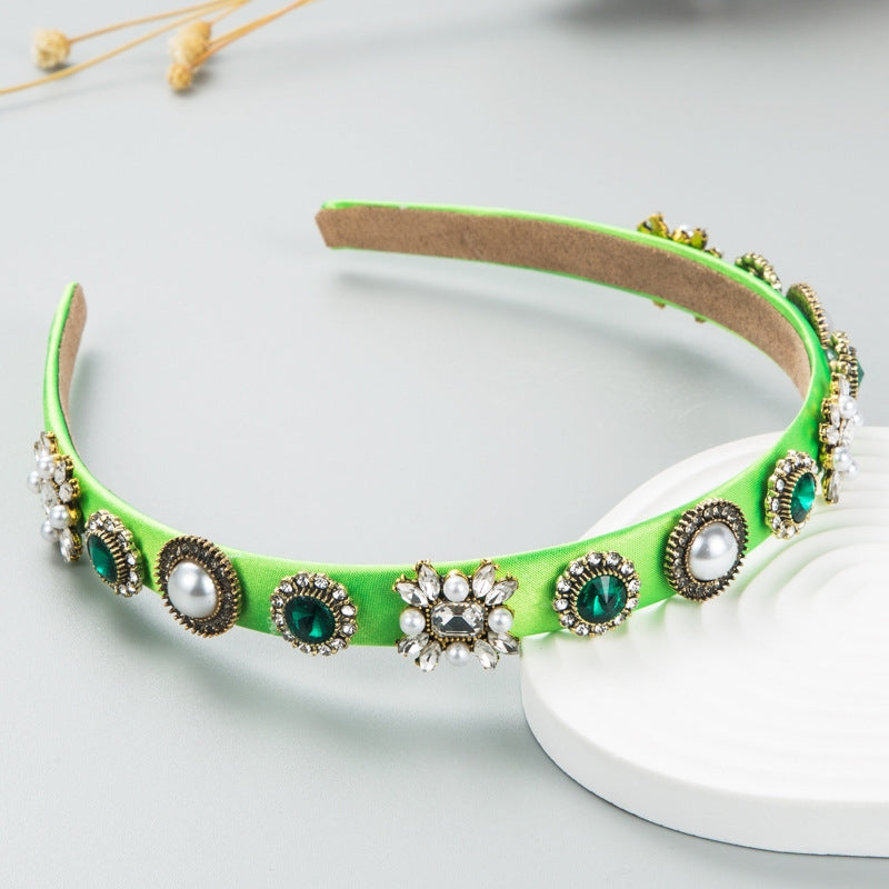 Baroque Butterfly Rhinestone Pearl Hairband for Women