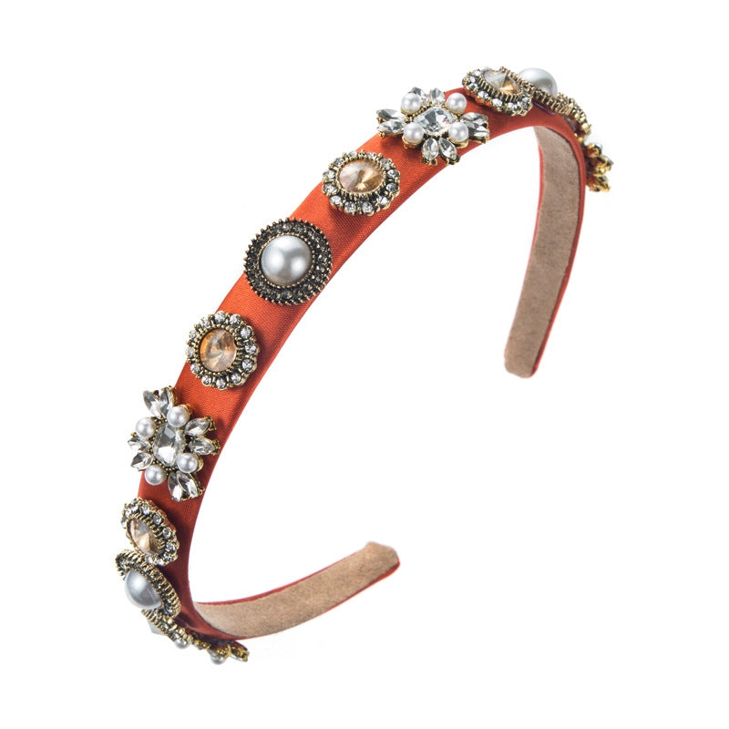 Baroque Butterfly Rhinestone Pearl Hairband for Women