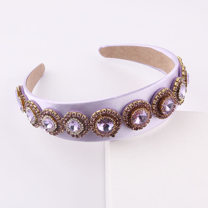 Baroque Rhinestone Wide Brim Headband for Women