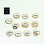 Baroque Serpentine Ring Set with Colored Gemstones - 11 Piece Collection