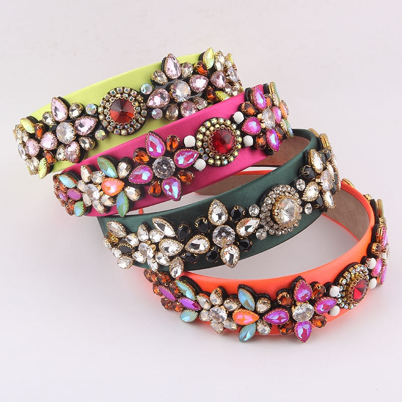 Baroque Colorful Rhinestone Headband for Women - Party and Travel Accessory