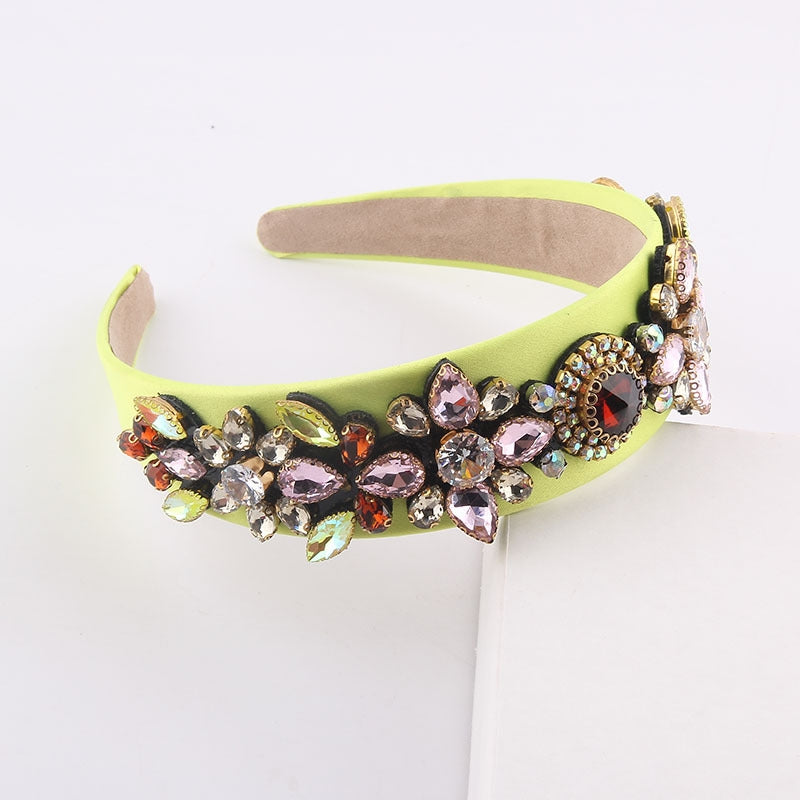 Baroque Colorful Rhinestone Headband for Women - Party and Travel Accessory